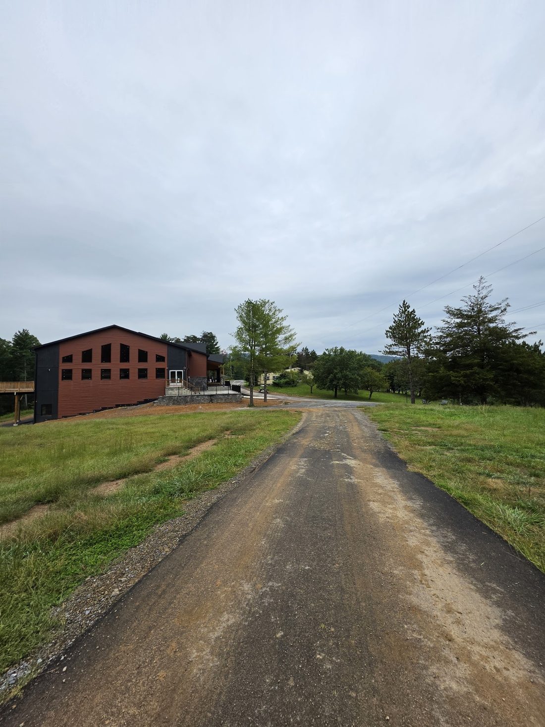 The gravel road up to the main building